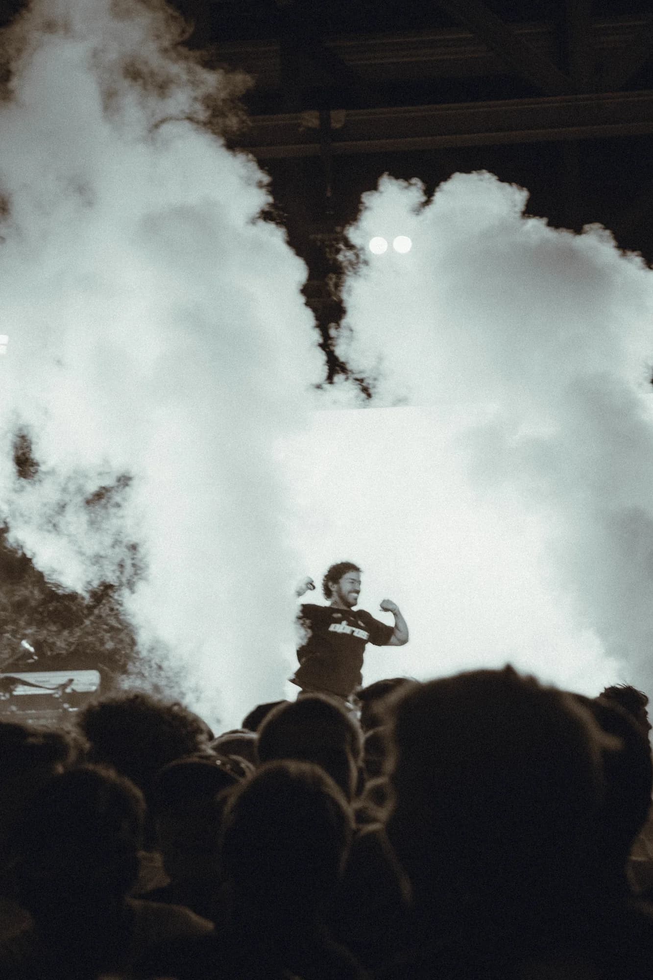 Belanga in front of a wall of haze